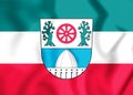 3D Flag of Garching bei Munchen Bavaria, Germany.
