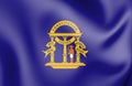 3D Flag of Georgia state non official, USA.
