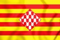 3D Flag of Girona Province, Spain.
