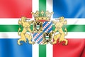 3D Flag of Groningen Province, Netherlands. Royalty Free Stock Photo