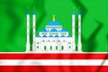 3D Flag of Grozny Chechen Republic, Russia.