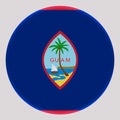 3D Flag of Guam on circle