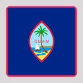 3D Flag of Guam on square