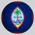 3D Flag of Guam on circle