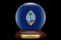 3D Flag of Guam on a globe