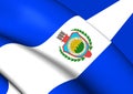 3D Flag of Guatemala 1843-1851. Royalty Free Stock Photo