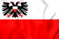 3D Flag of Hansestadt Lubeck, Germany. Royalty Free Stock Photo