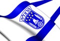3D Flag of Herzliya, Israel.