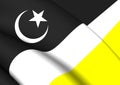 Flag of Hilir Perak District Perak, Malaysia. 3D Illustration Royalty Free Stock Photo