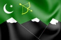 3D Flag of Hunza.