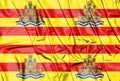 3D Flag of Ibiza, Spain.