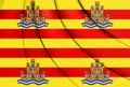 3D Flag of Ibiza, Spain.