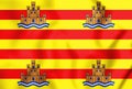 3D Flag of Ibiza, Spain.