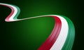 3d Flag Of Italy 3d Wavy Shiny Italy Ribbon Isolated On Green Background, 3d illustration