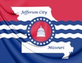 3D Flag of Jefferson City Missouri, USA. Royalty Free Stock Photo