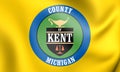 3D Flag of Kent County Michigan, USA. Royalty Free Stock Photo