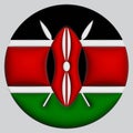3D Flag of Kenya on circle