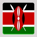 3D Flag of Kenya on square
