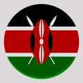 3D Flag of Kenya on circle