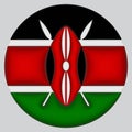 3D Flag of Kenya on circle