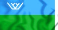3D Flag of Khanty-Mansi Autonomous Okrug, Russia.