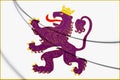 3D Flag of the Kingdom of Leon.