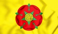 3D Flag of Lancashire County, England.