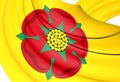 3D Flag of Lancashire County, England.