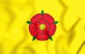 3D Flag of Lancashire county, England. Royalty Free Stock Photo