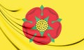 3D Flag of Lancashire County, England.