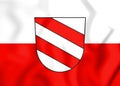 3D Flag of Landau an der Isar Bavaria, Germany.