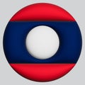 3D Flag of Laos on circle