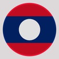 3D Flag of Laos on circle