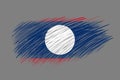 3D Flag of Laos on style brush