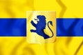3D Flag of Lisse South Holland, Netherlands.