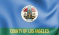 3D Flag of Los Angeles County California, USA.