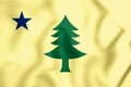 3D Flag of Maine 1901-1909, USA.