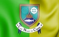 3D Flag of Meath county, Ireland. Royalty Free Stock Photo