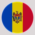 3D Flag of Moldova on circle