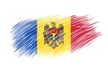 3D Flag of Moldova on style brush