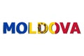 3D Flag of Moldova on a text