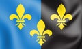 3D Flag of Monmouthshire County, Wales.