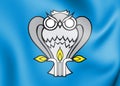 3D Flag of Novy Urengoy Yamalo-Nenets Autonomous Okrug, Russia.