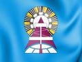 3D Flag of Noyabrsk Yamalo-Nenets Autonomous Okrug, Russia.