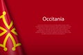 flag of Occitania, Ethnic group, isolated on background with cop