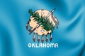 3D Flag of Oklahoma 1941-1988, USA.