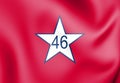 3D Flag of Oklahoma 1911-1925, USA. Royalty Free Stock Photo