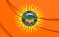3D Flag of Orange County California, USA.