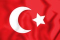 3D Flag of Ottoman Empire 1299-1923. Royalty Free Stock Photo