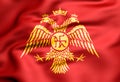 Flag of Palaiologos dynasty. Byzantine eagle. 3D Illustration